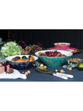 Sara Miller fine china birds salad bowl in green, 25cm (British brand)