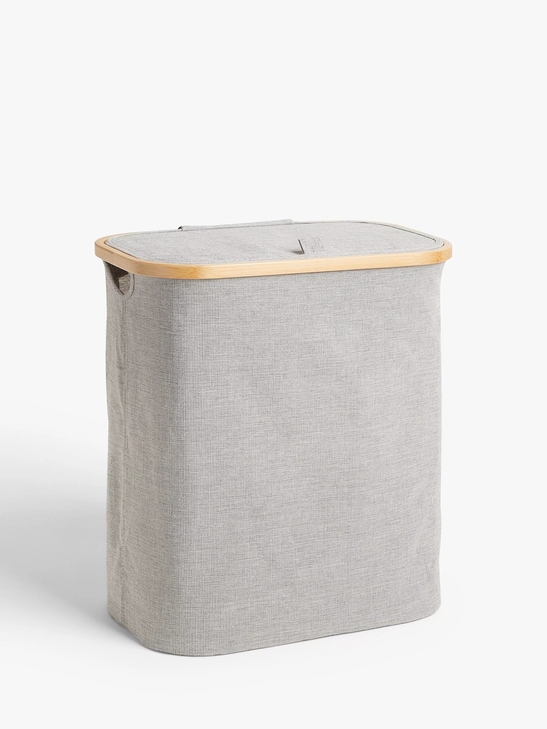 John Lewis bamboo rim laundry hamper in grey, imported from the UK