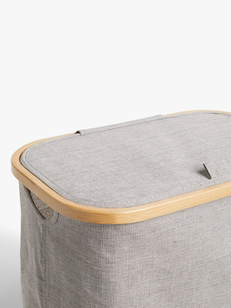 John Lewis bamboo rim laundry hamper in grey, imported from the UK