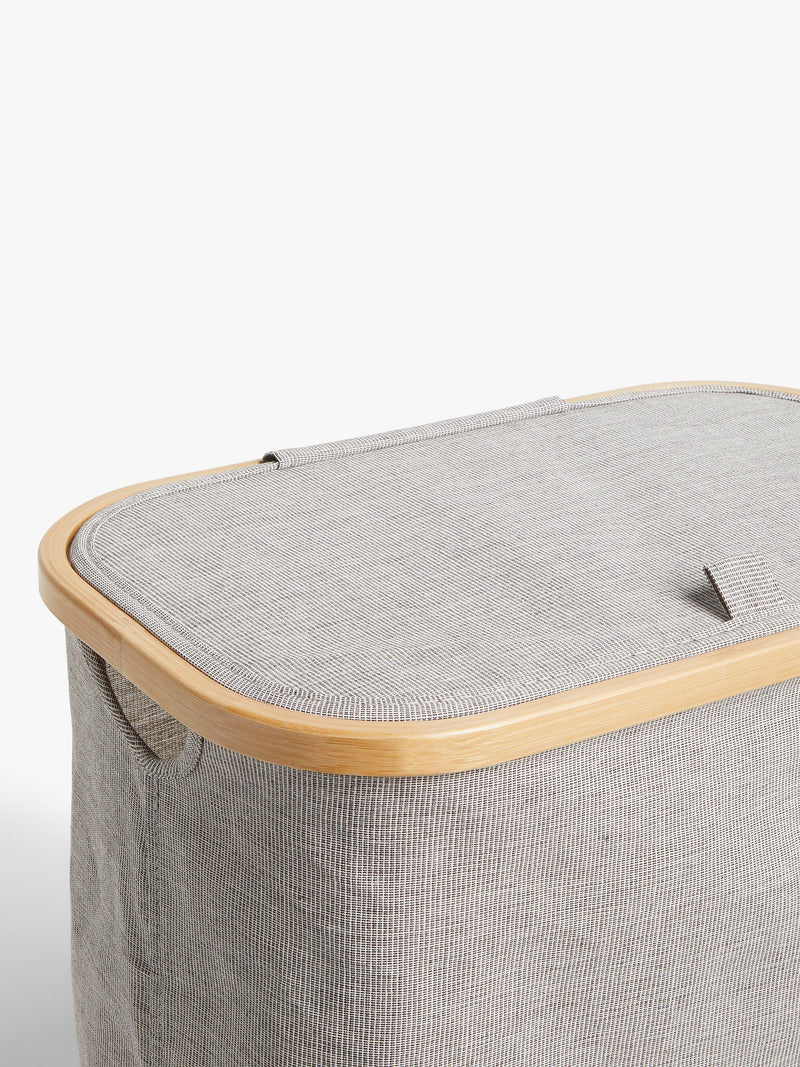 John Lewis bamboo rim laundry hamper in grey, imported from the UK