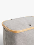 John Lewis bamboo rim laundry hamper in grey, imported from the UK