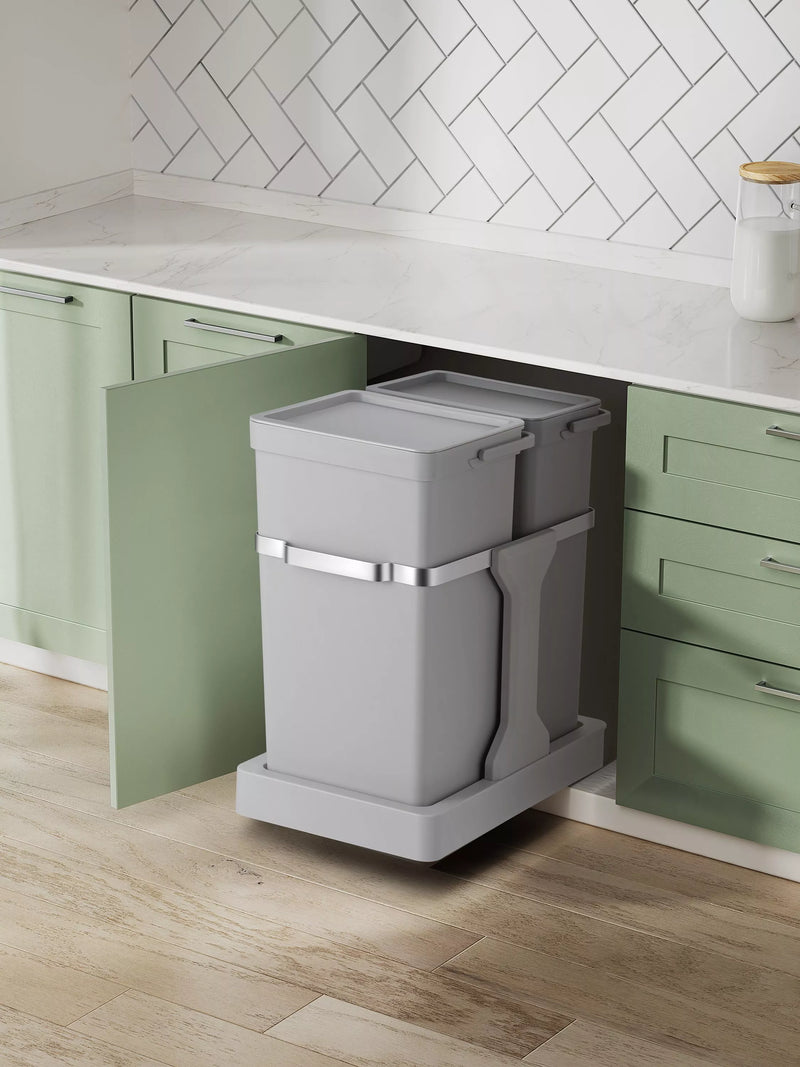 EKO pull-out recycling bin grey 20+15L - British product