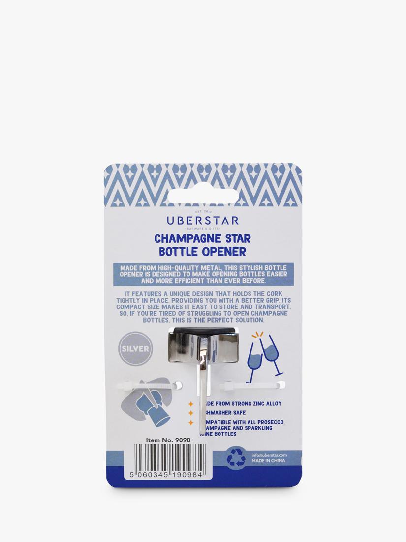 Uberstar Champagne and Prosecco Star bottle opener, imported from the UK