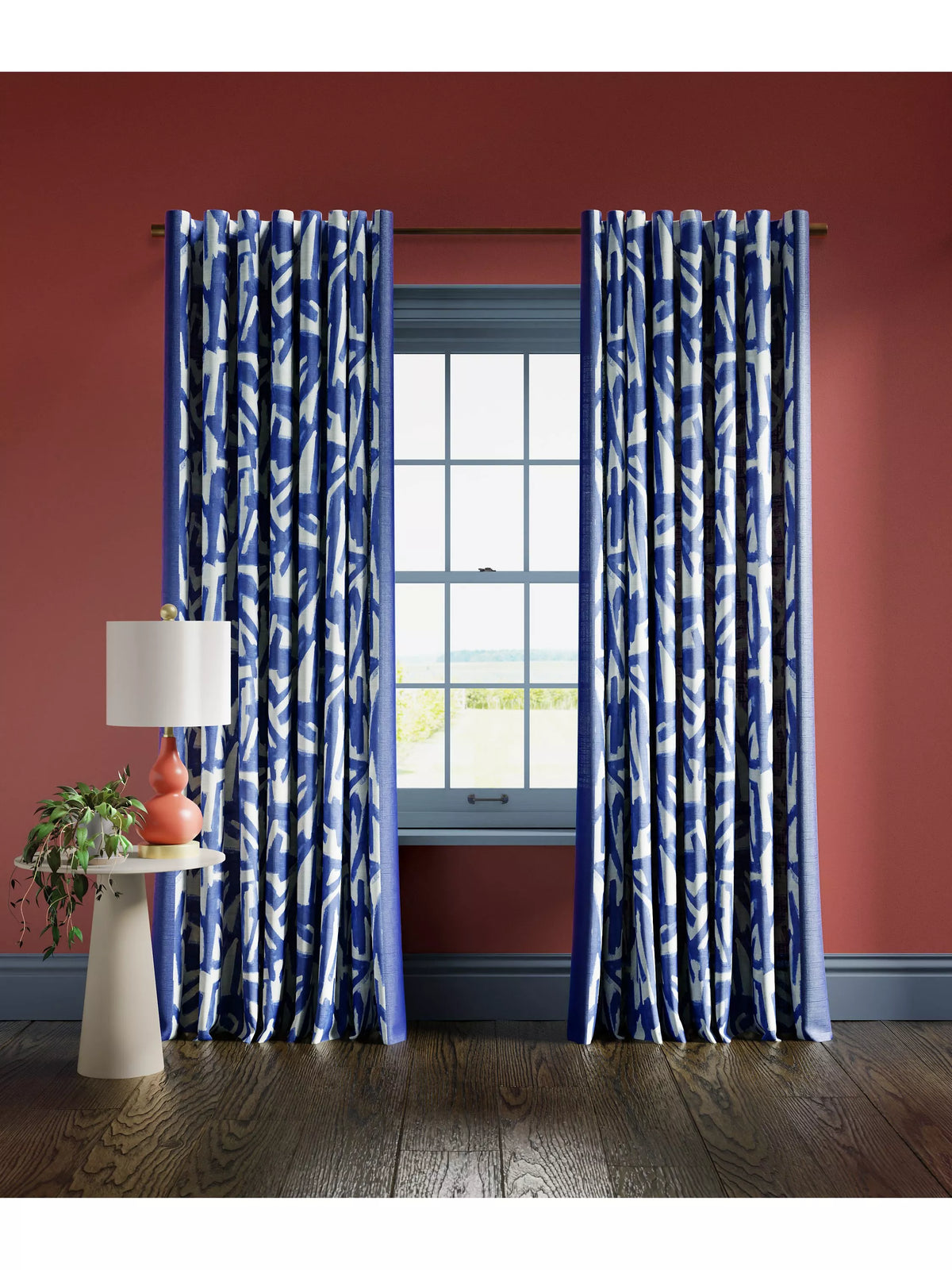 Harlequin x Sophie Robinson Thicket Pair Lined Multiway Curtains, Lapis Blue, W167 x Drop 137cm