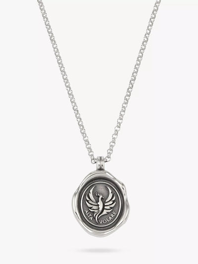 John Lewis Dower & Hall Men's Phoenix Talisman Pendant Necklace, 55cm Chain, Sterling Silver- Buy online at McGrocer