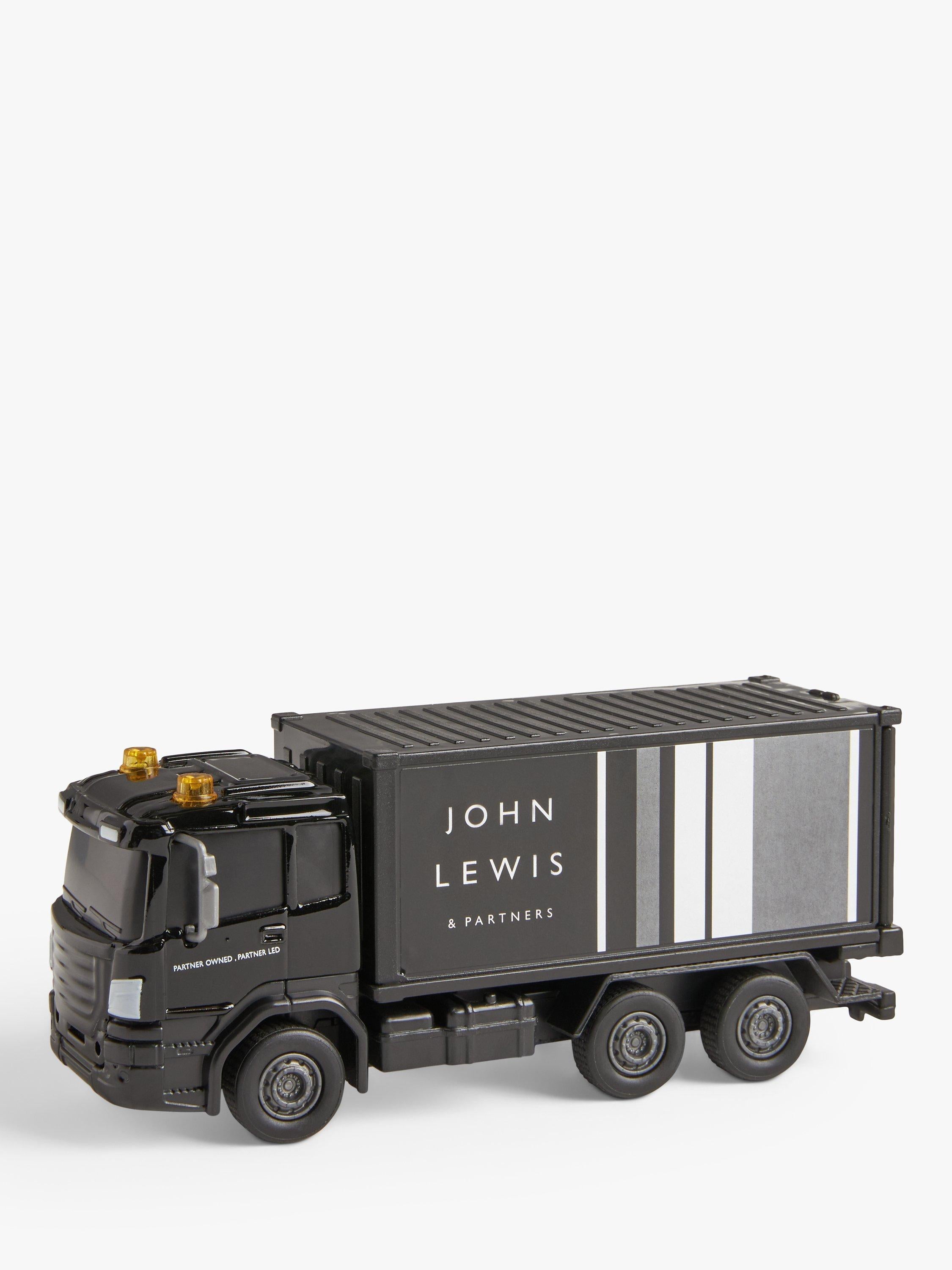 John Lewis toy lorry with die-cast cab and realistic trailer, UK version
