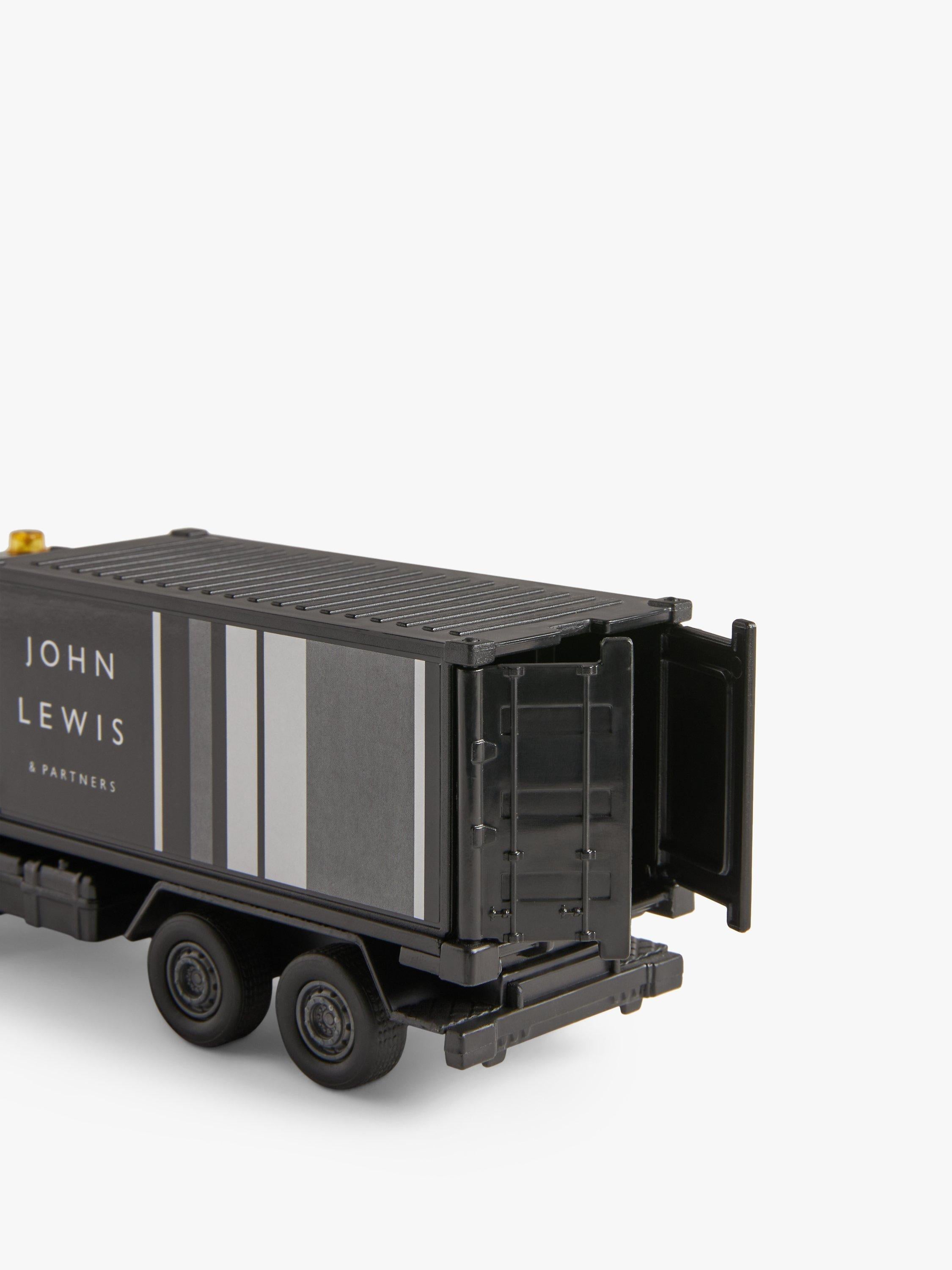 John Lewis toy lorry with die-cast cab and realistic trailer, UK version