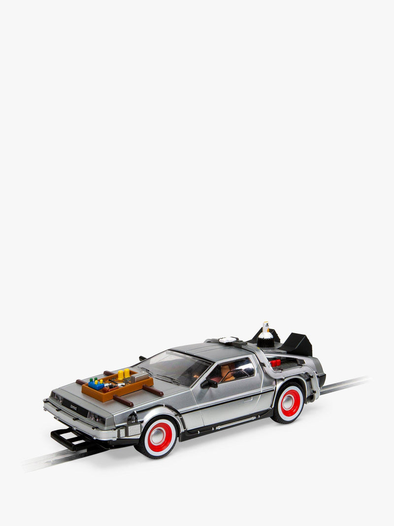 Scalextric Delorean time machine slot car from Back to the Future 3 (British brand)
