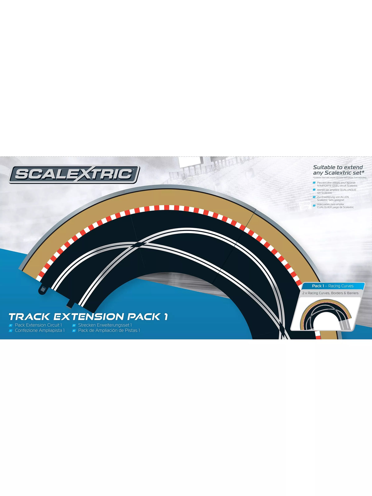 Scalextric track racing curve extension pack 1 7 pieces - British product