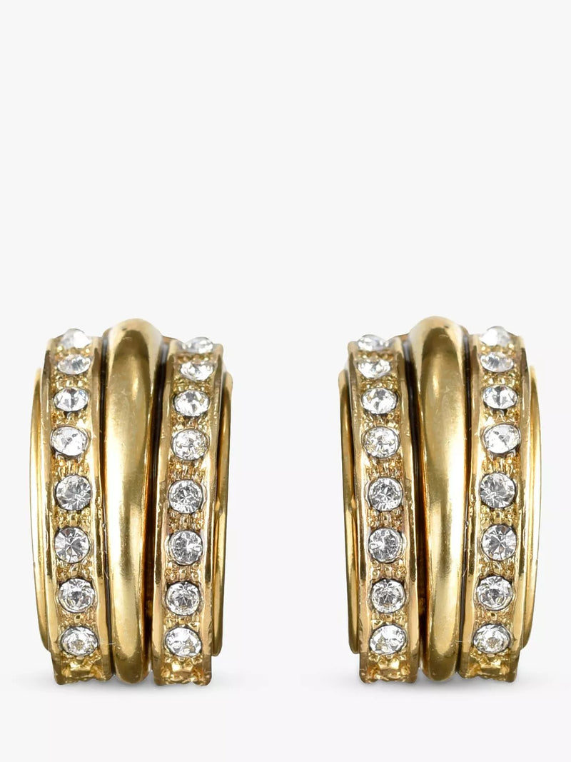 Eclectica vorgepflege Swarovski Kristall Demi Hoop Clip-Ohrringe (Britische Marke)