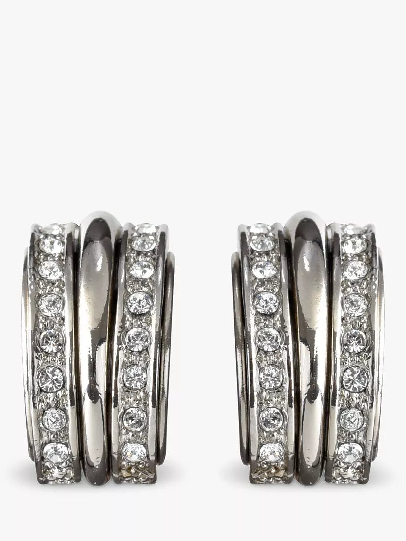 Eclectica Vorgepflege Swarovski Kristall Demi Hoop Clip-Ohrringe