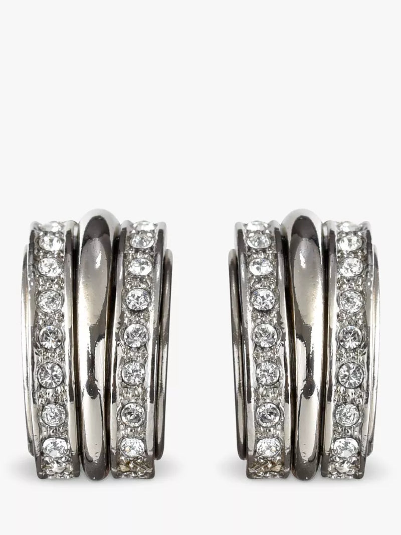 Eclectica Vorgepflege Swarovski Kristall Demi Hoop Clip-Ohrringe