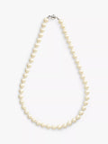 Eclectica pre-loved faux pearl necklace with silver clasp, imported from the UK