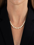 Eclectica pre-loved faux pearl necklace with silver clasp, imported from the UK