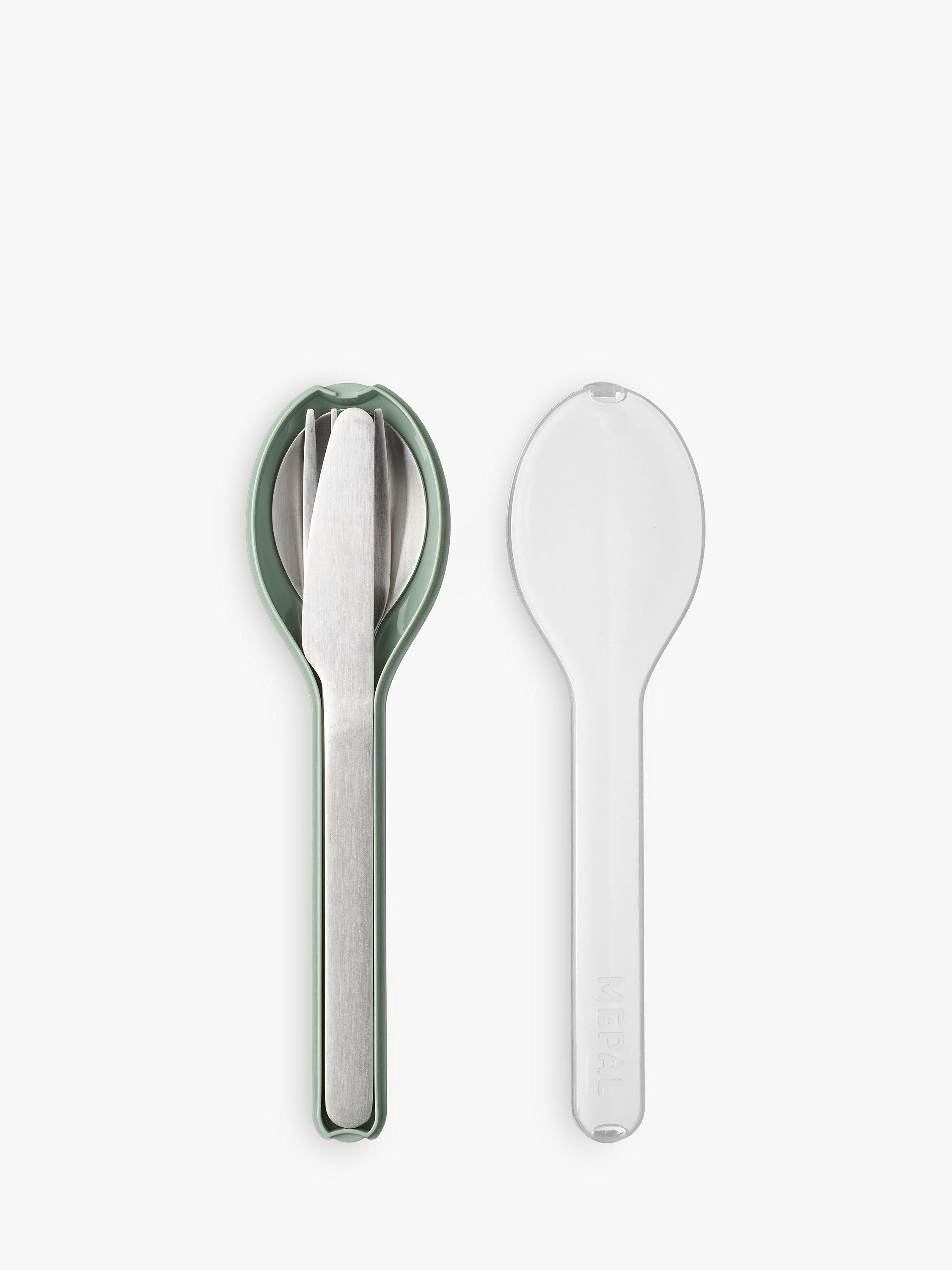 Mepal stainless steel portable cutlery set in case, imported from the UK