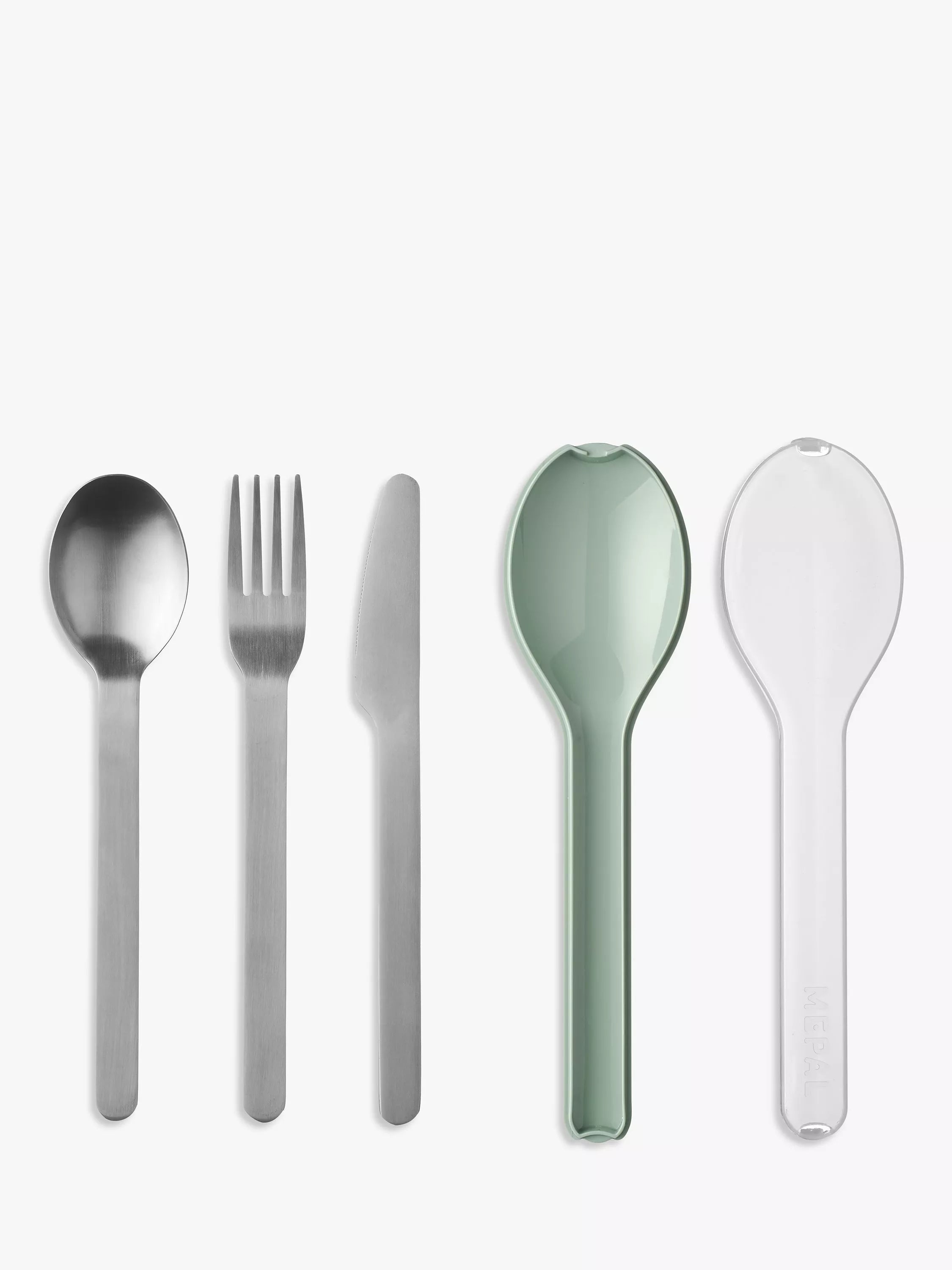 Mepal stainless steel portable cutlery set in case, imported from the UK