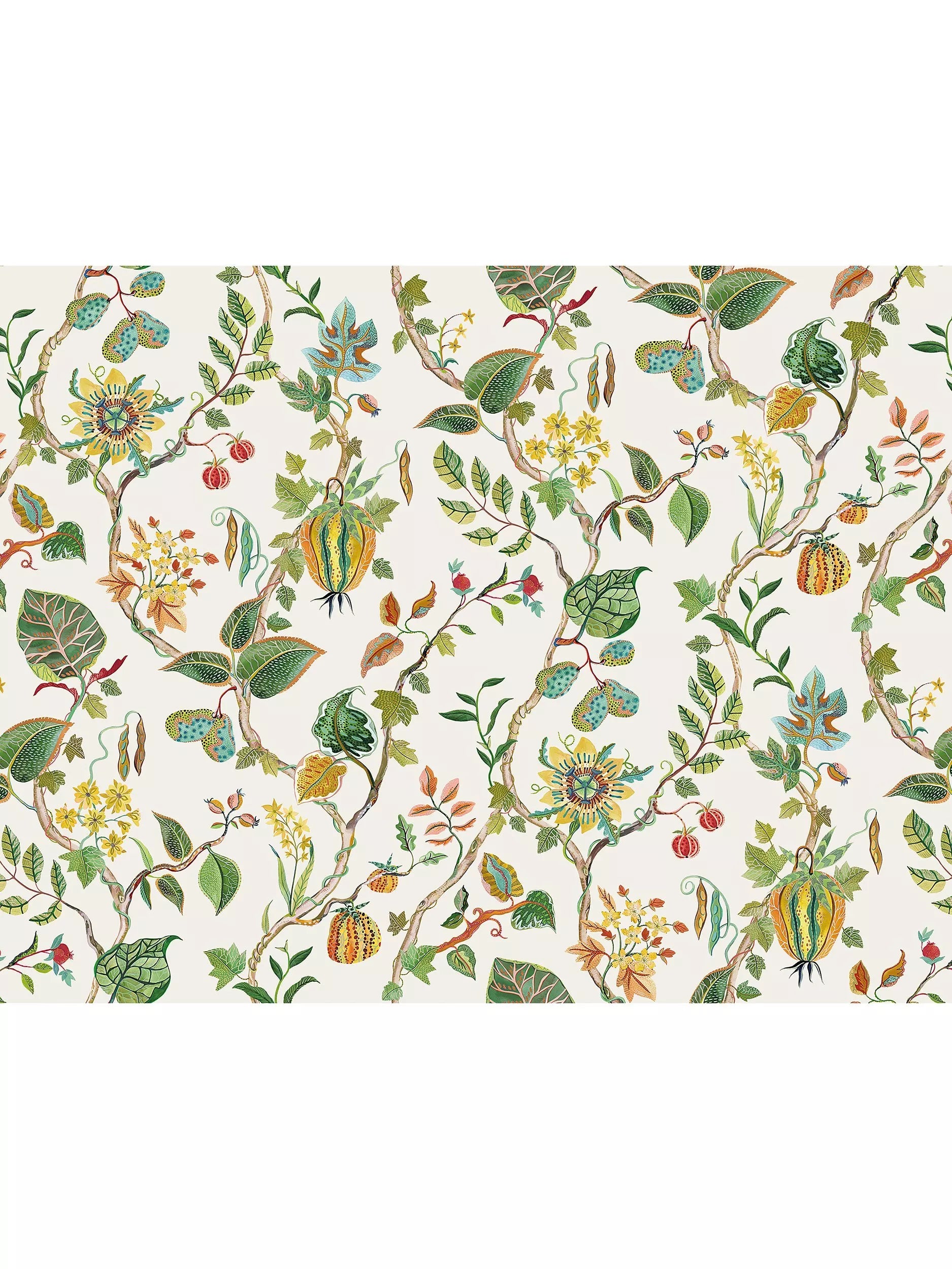 Osborne & Little Mythica blomstret linestoff 140 cm, importert fra Storbritannia