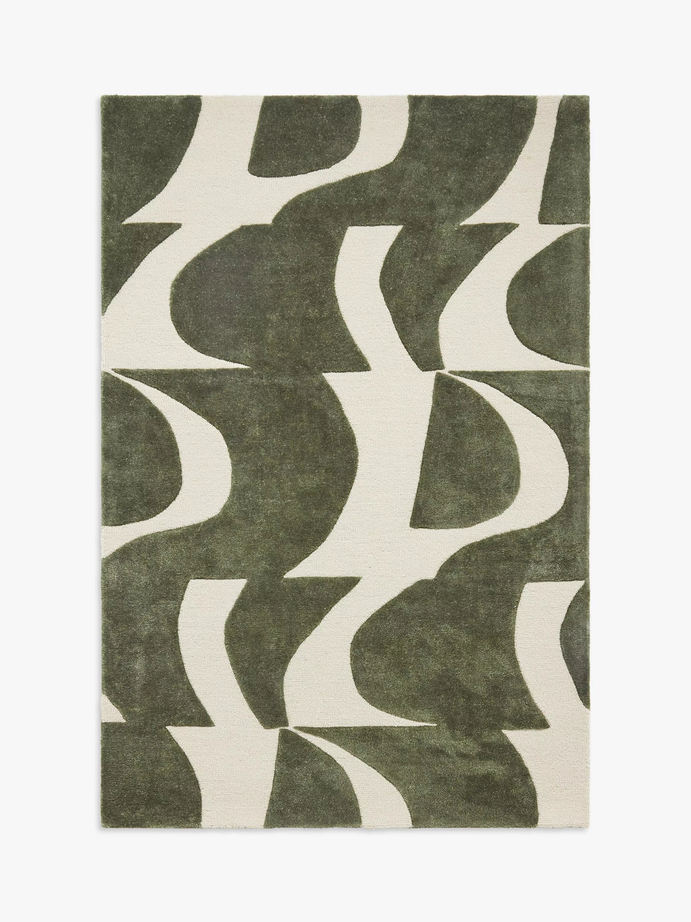 John Lewis Mellea Broken Wave Rug, Green - L240 x W170cm