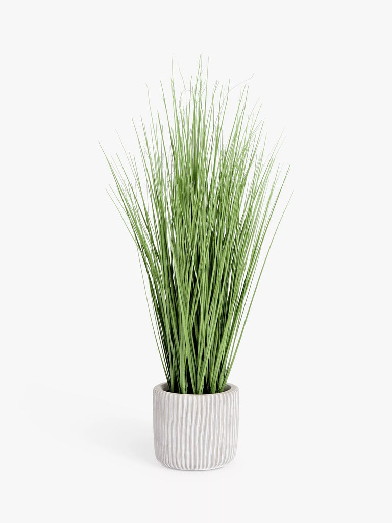 John Lewis Artificial Long Grass & Concrete Pot