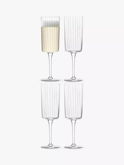 John Lewis LSA International Gio Line Champagne Flutes, Set of 4, 210ml- Buy online at McGrocer