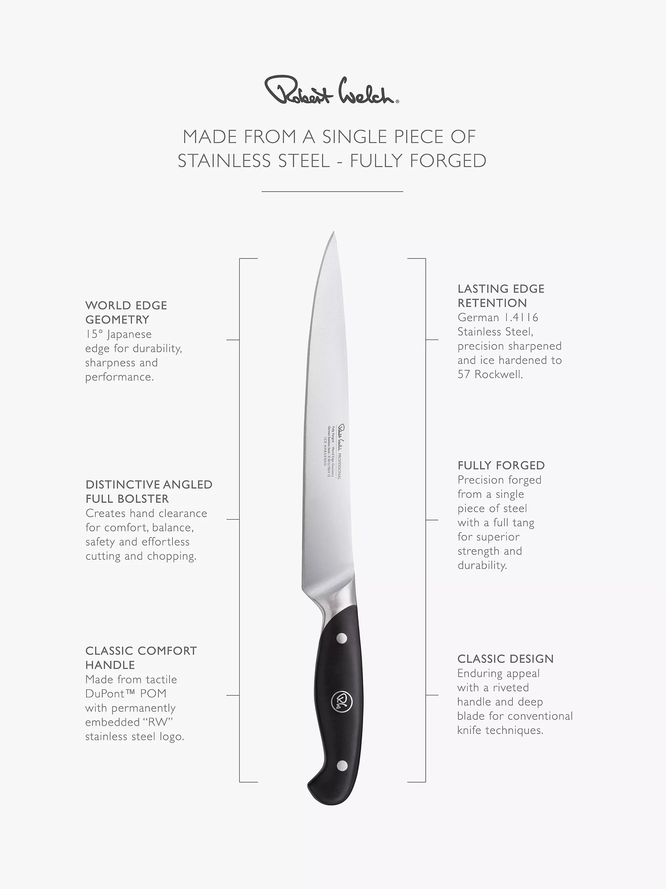 Robert Welch Professional carving knife 22cm, imported from the UK