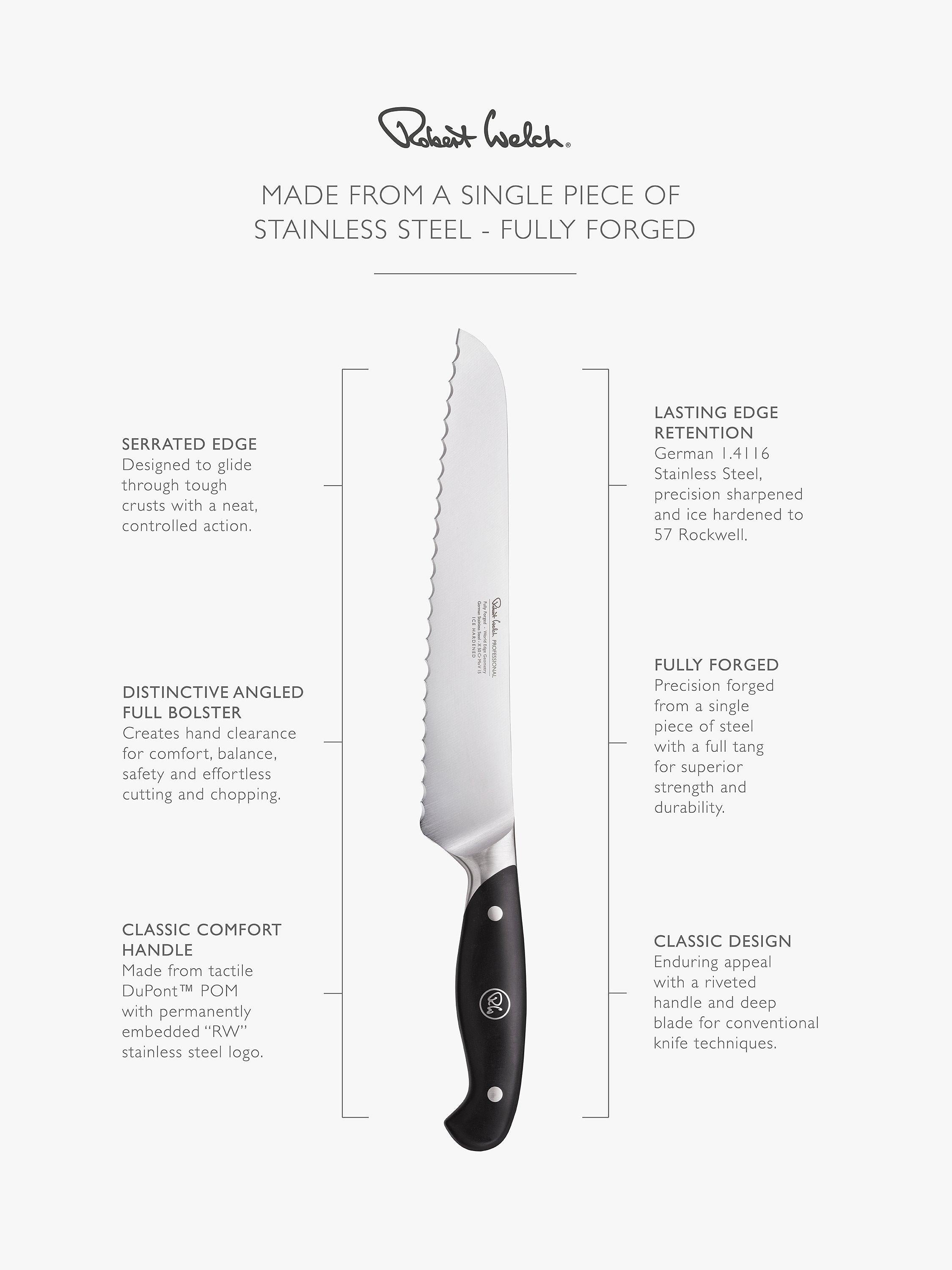 Robert Welch Professional bread knife 22cm, imported from the UK