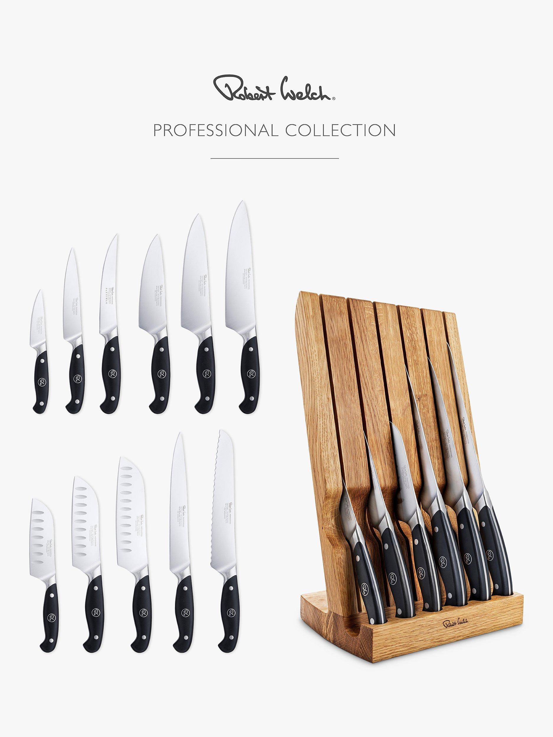 Robert Welch knife block with 6 professional knives, UK version