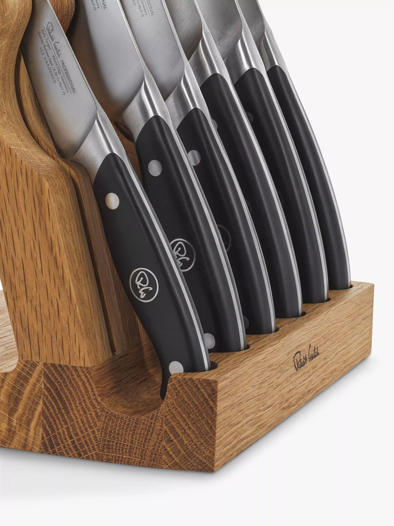 Robert Welch knife block with 6 professional knives, UK version