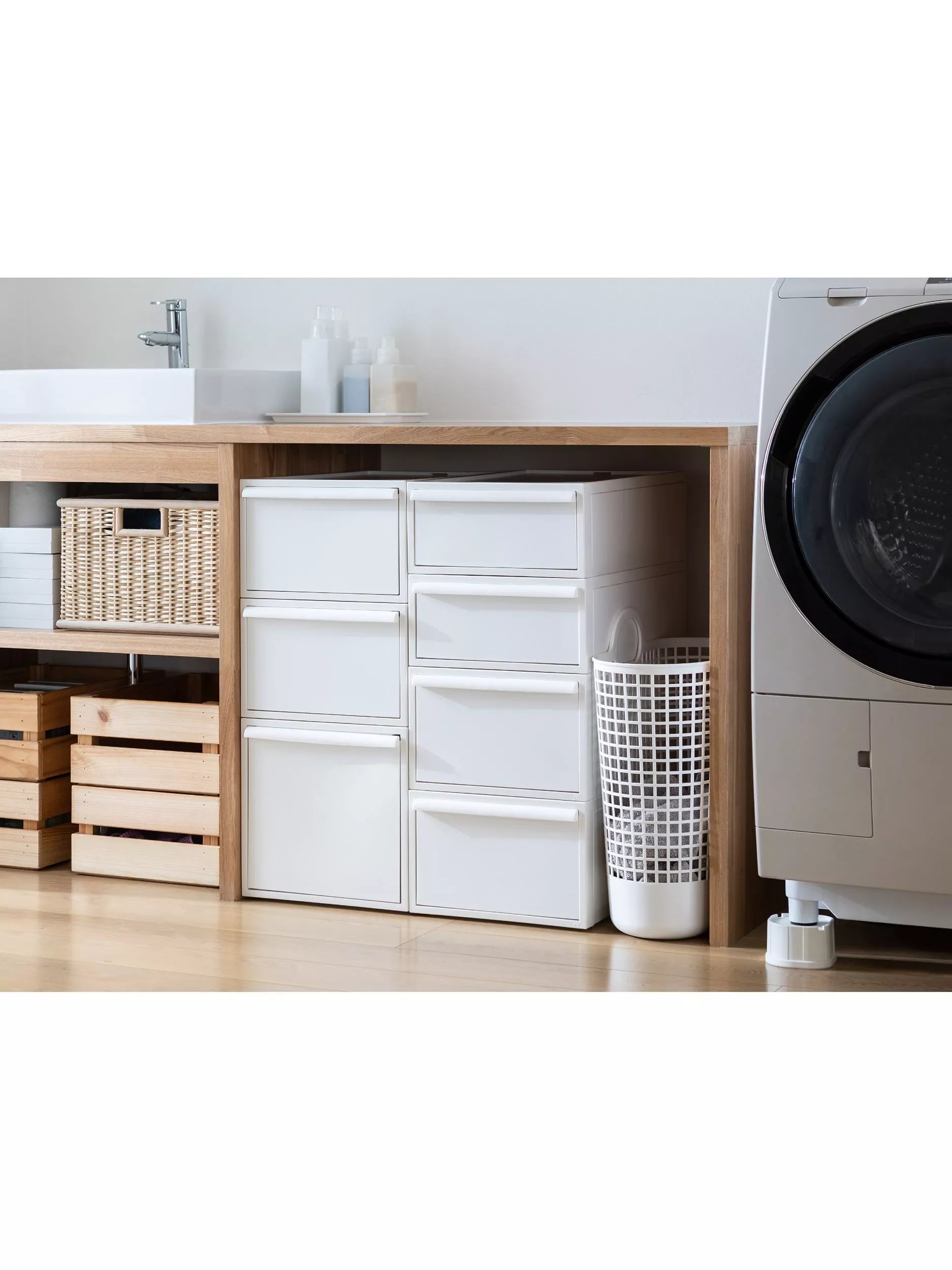 Like-it large white biomass plastic storage basket - British product