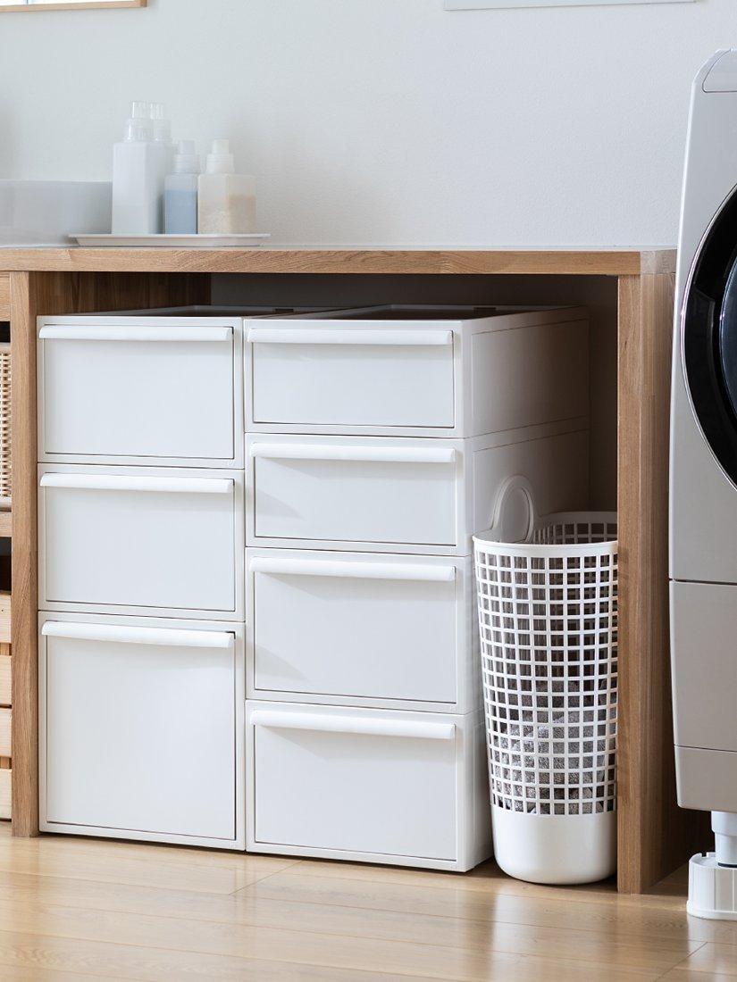Like-it large white biomass plastic storage basket - British product