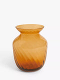 John Lewis Wave Glass Vase, H22cm, Amber