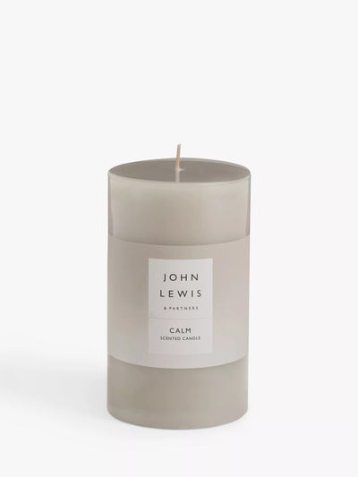John Lewis John Lewis Sentiments Calm Pillar Scented Candle, 507g- Buy online at McGrocer