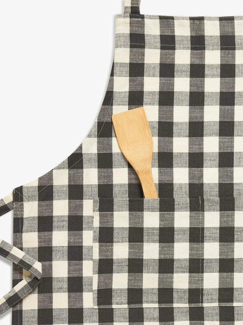 John Lewis black gingham cotton apron 83x67cm - British product