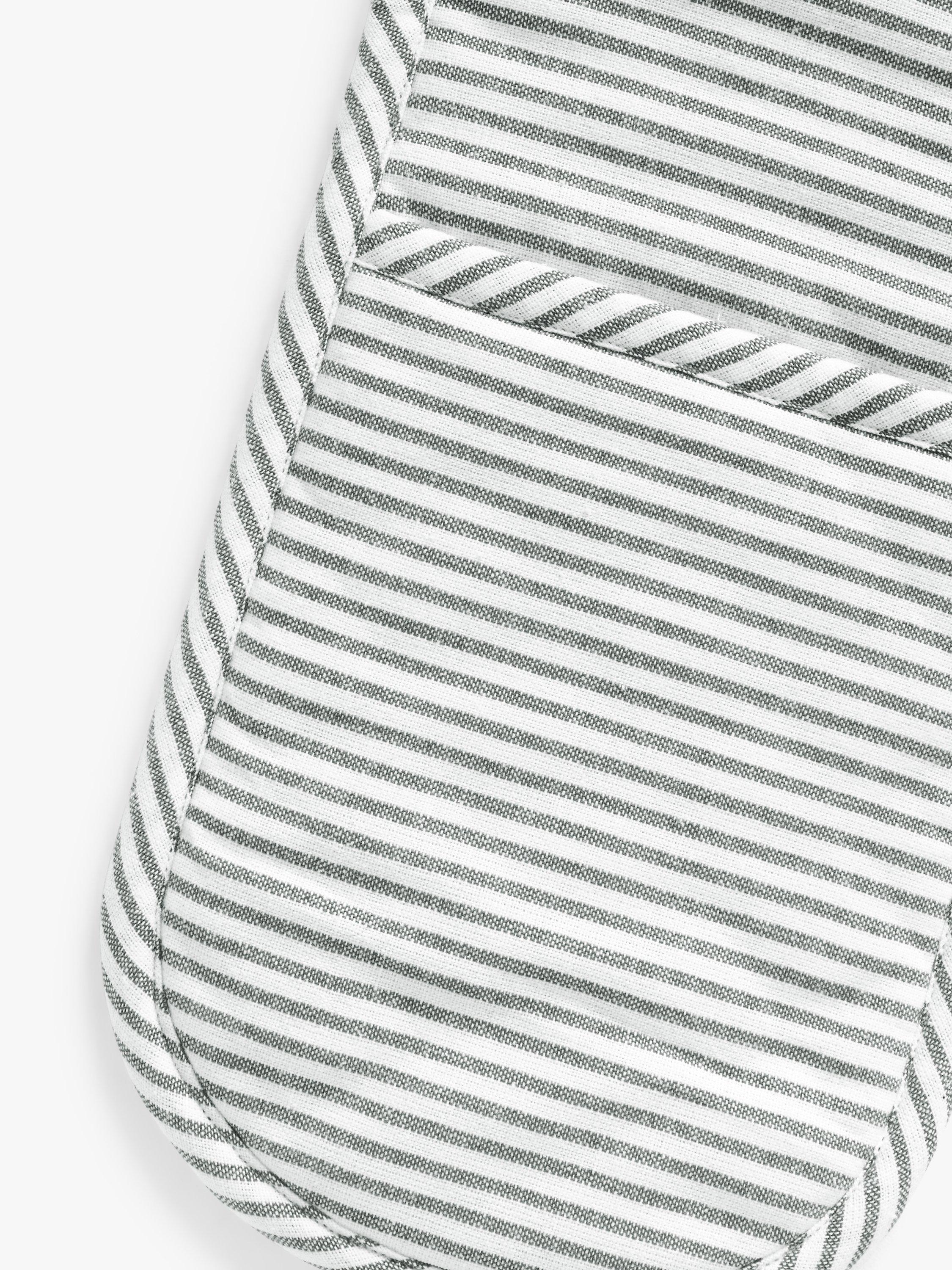 John Lewis woven stripe double oven glove charcoal - UK version