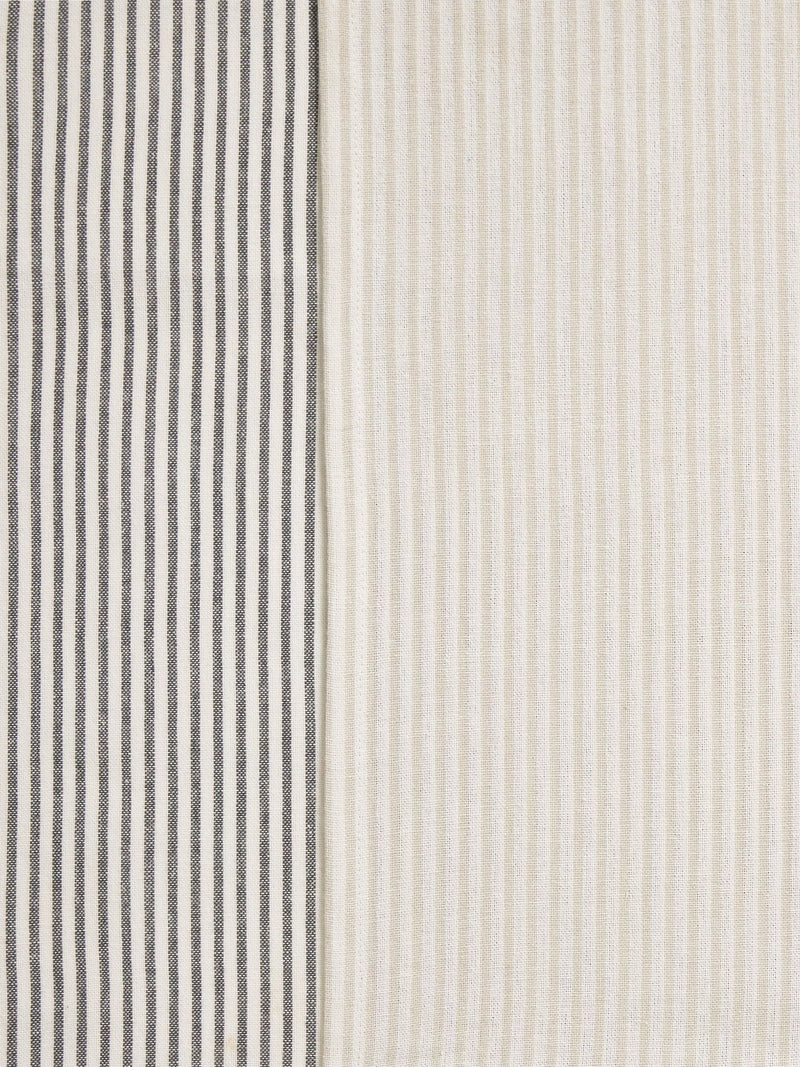 John Lewis woven stripe cotton tea towels pack of 2 charcoal (British brand)