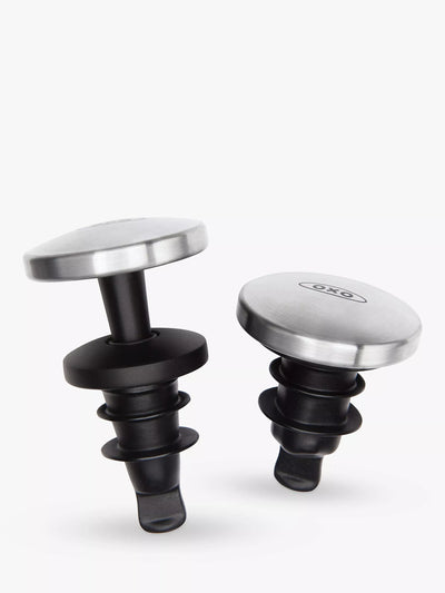 John Lewis OXO Stainless Steel Expanding Wine Bottle Stoppers, Set of 2- Buy online at McGrocer