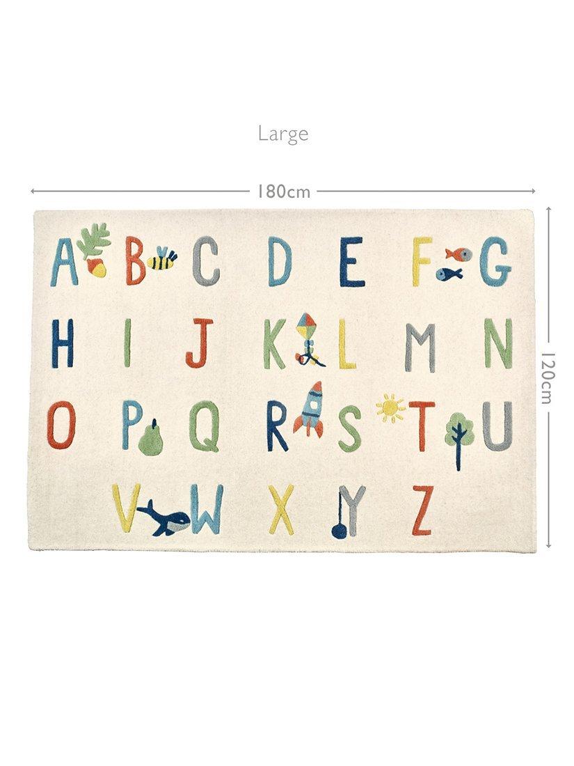 Great Little Trading Co alphabet rug large wool hand-tufted, imported from the UK