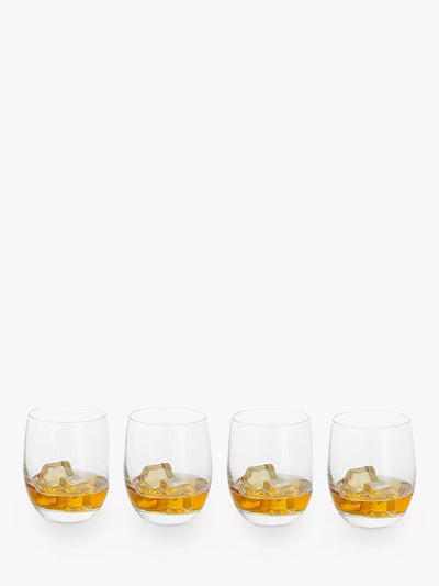 John Lewis Dartington Crystal Entertain Clear Glass Tumbler Set of 4, 300ml- Buy online at McGrocer