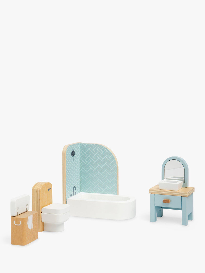 John Lewis Odney wooden doll's house bathroom furniture set, UK version