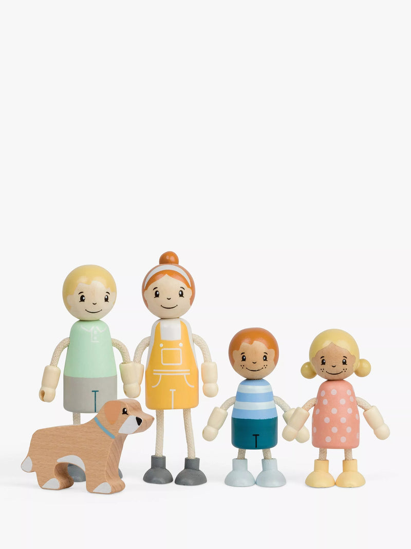 John Lewis Odney wooden doll's house family set with figures and dog (British brand)