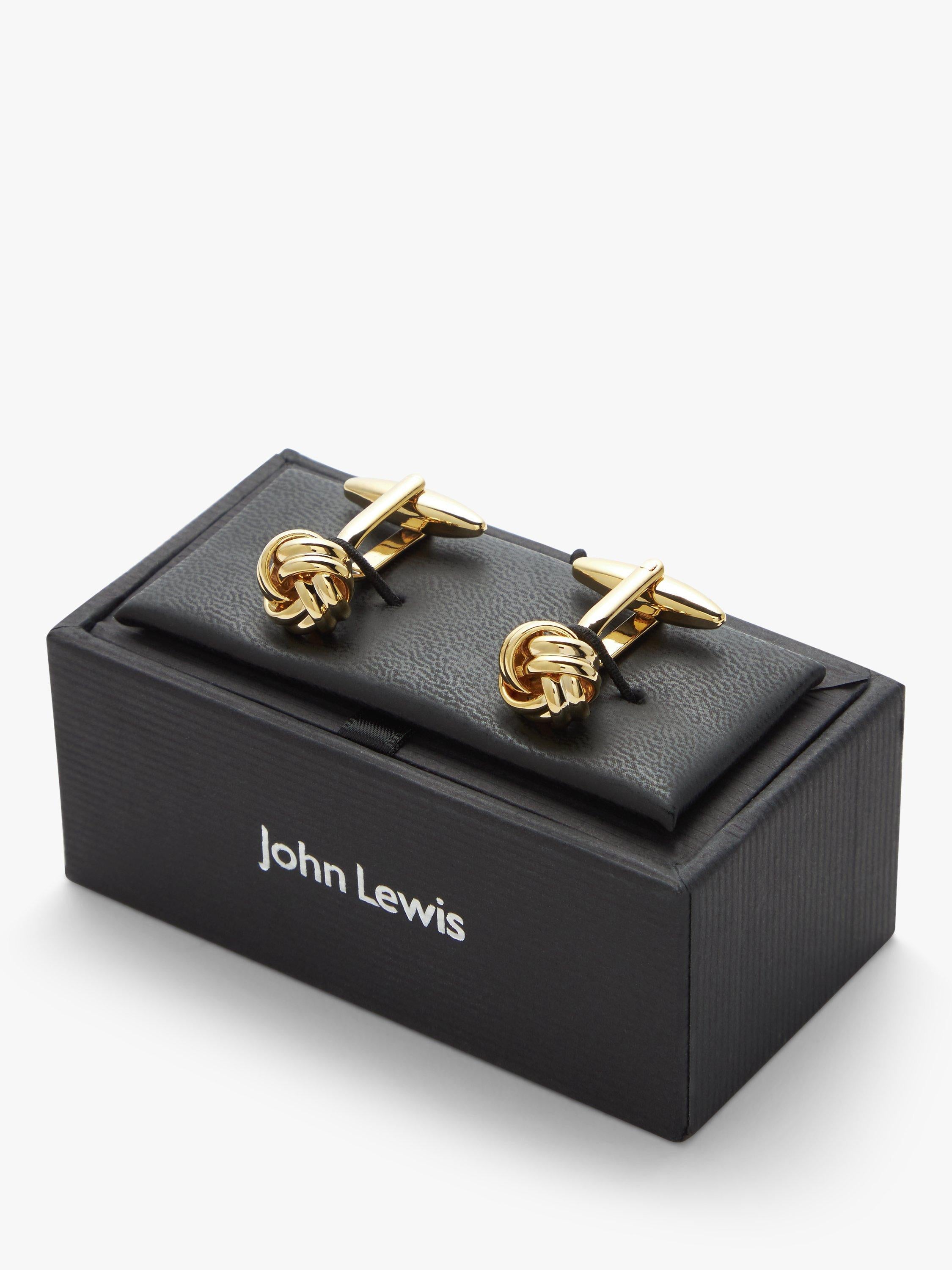 John Lewis classic knot cufflinks gold, UK version