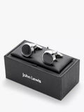 John Lewis grey carbon fibre round cufflinks (British brand)