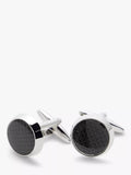 John Lewis grey carbon fibre round cufflinks (British brand)