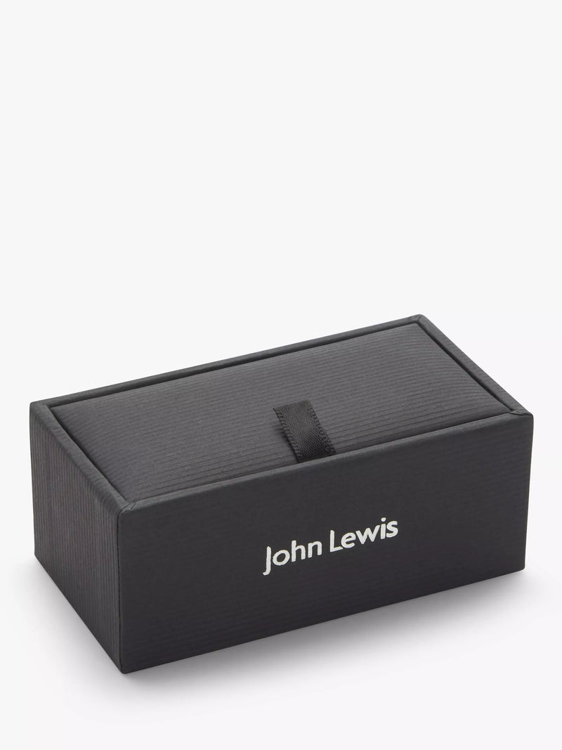 John Lewis grey carbon fibre round cufflinks (British brand)
