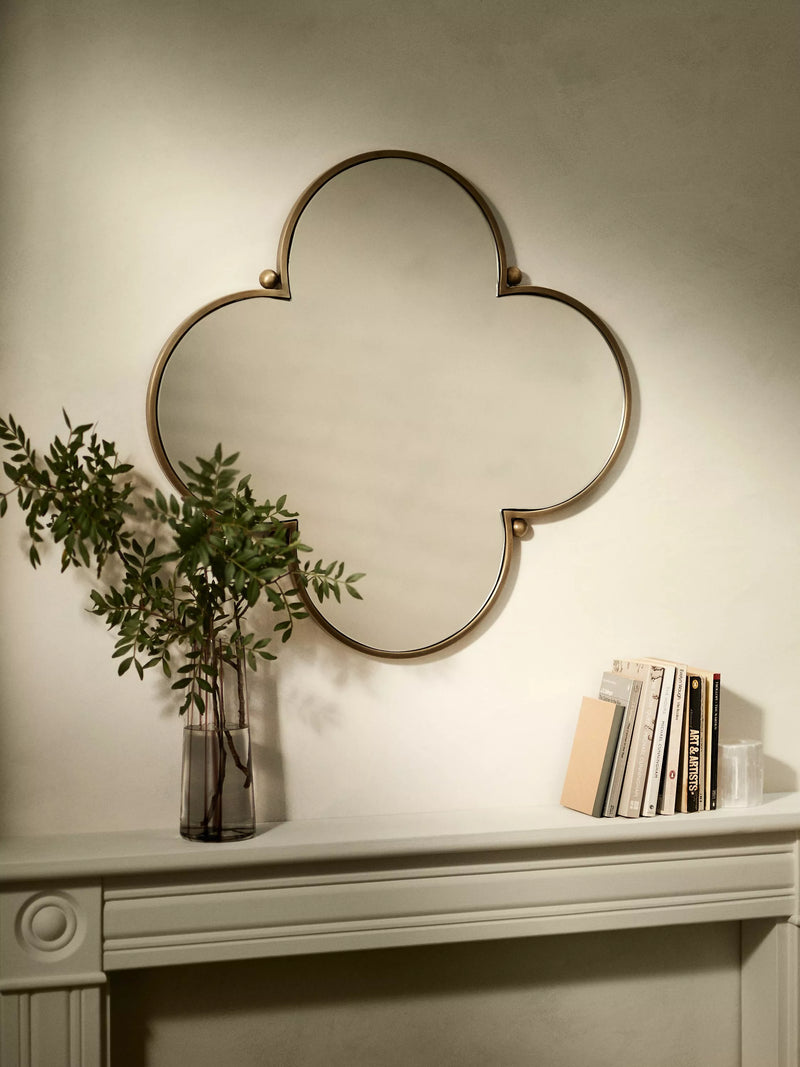 John Lewis flower wall mirror antique gold 66cm - British product