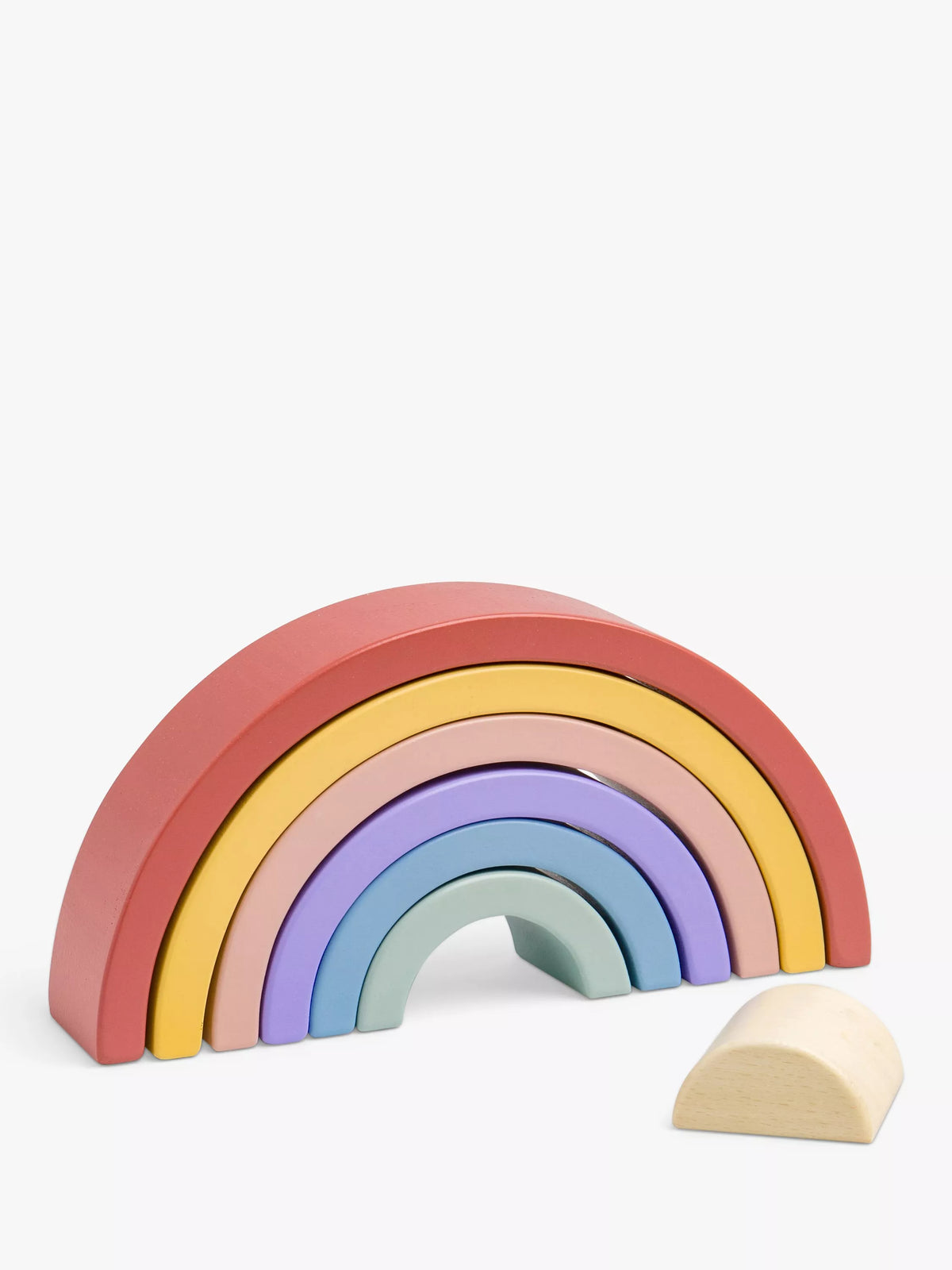 John Lewis wooden stacking rainbow toy made from FSC-certified wood, UK version