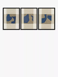 John Lewis framed print set blue abstract 42x32cm - British product