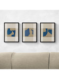 John Lewis framed print set blue abstract 42x32cm - British product