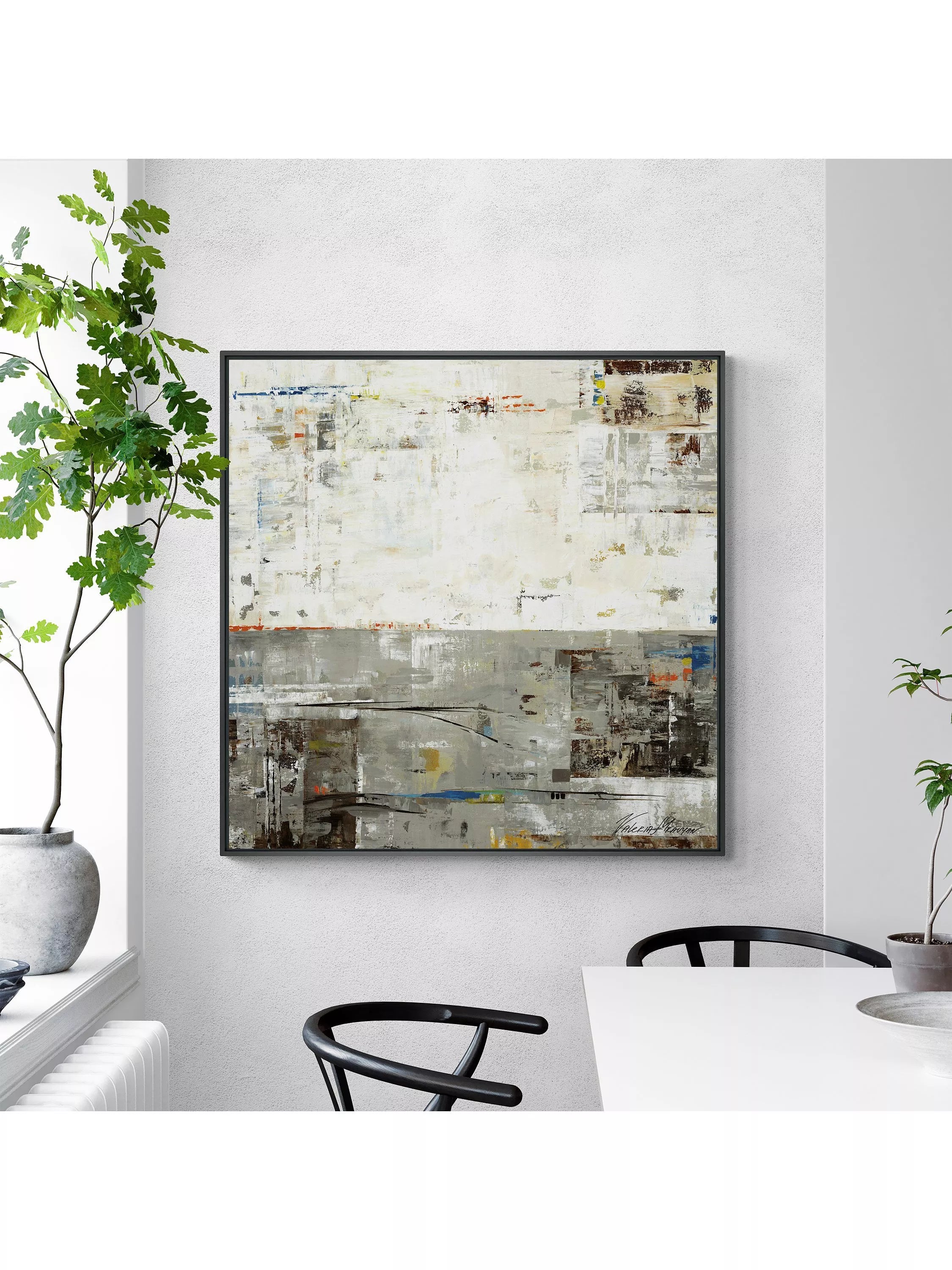 John Lewis abstract canvas print GreyZone II 104x104cm, UK version