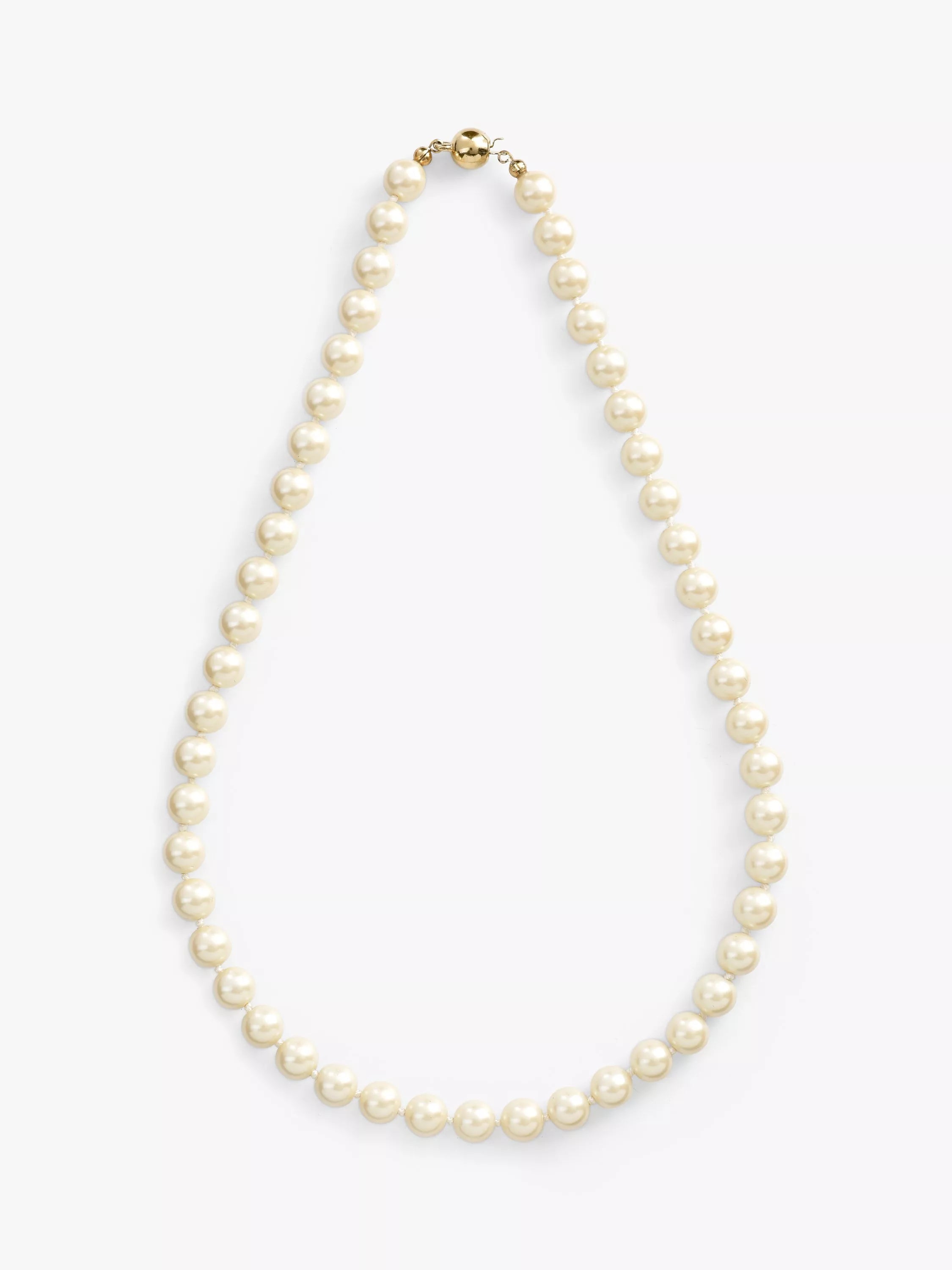 Eclectica Pre-Loved Single Row Faux Pearl Necklace, 45cm